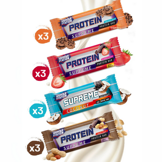 فيلاس علبة بروتين بار متنوعة – 12 قطعة × 32غ (4 نكهات)