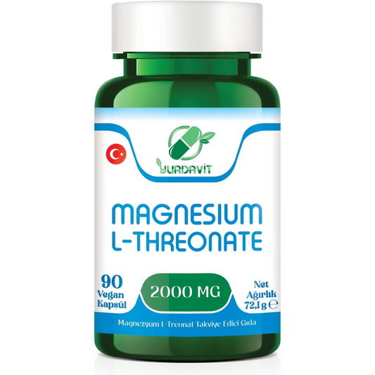 يوردافيت مغنيسيوم إل-ثريونات 2000 ملغ تركيبة نباتية لدعم التركيز والذاكرة | 90 كبسولة