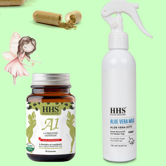 HHS كبسولات التنحيفA1 +حليب الصبار للعناية بالبشرة 190 مل