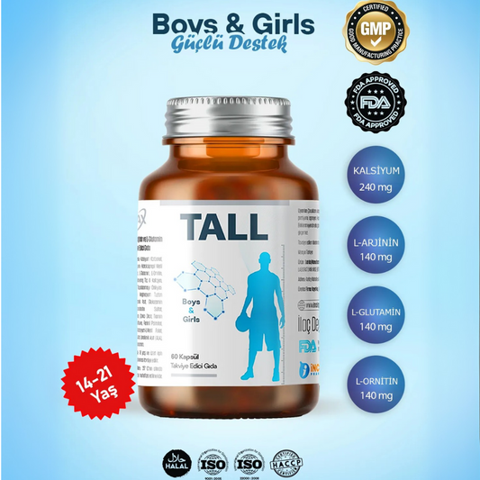 inMAX Tall مكمل نمو الطول ودعم العظام للأطفال | 60 كبسولة